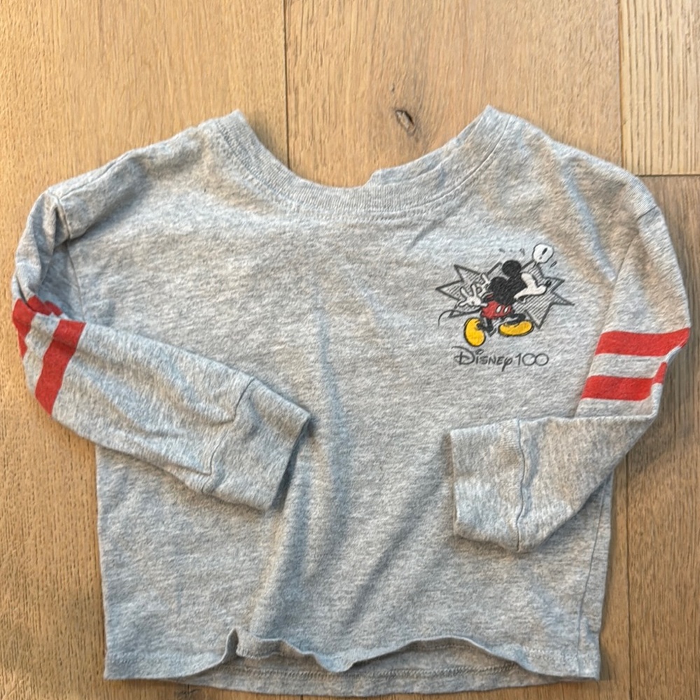 Disney Kids Gray Mickey Mouse Long Sleeve Shirt